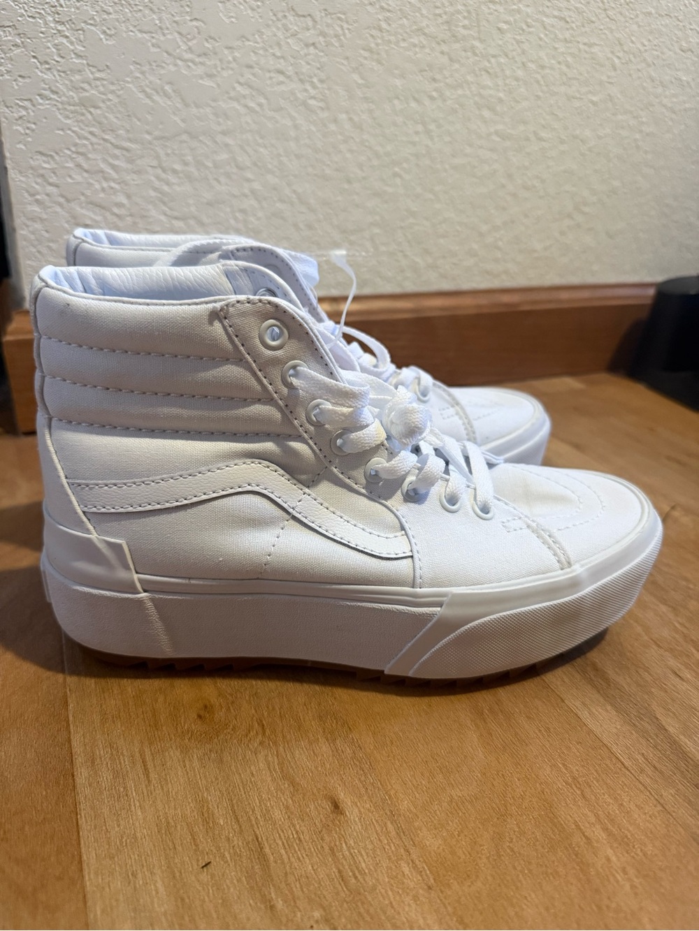 Vans White High-Top Platform Sneakers